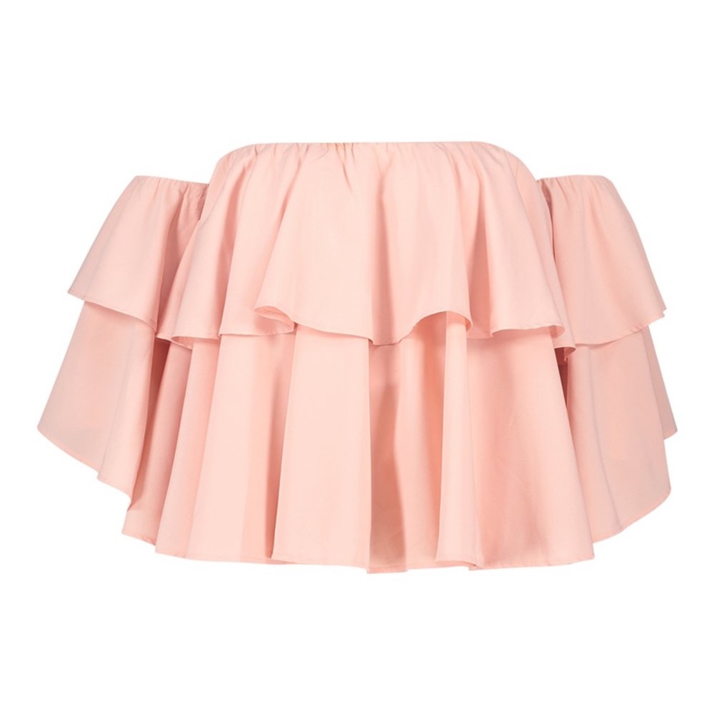 NWOT BLUSH PLUS OFF THE SHOULDER RUFFLE PEPLUM TOP SIZE: UK 18/ US 14